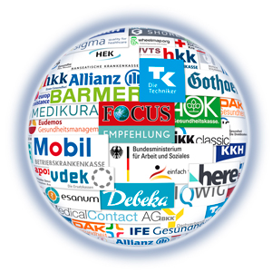 Logos der Kooperationspartner der Stiftung Gesundheit.
